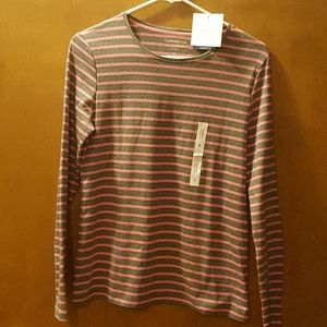 Pink and gray striped shirt